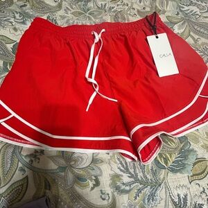 CALIA by Carrie Underwood Red Athletic Shorts with White Trim